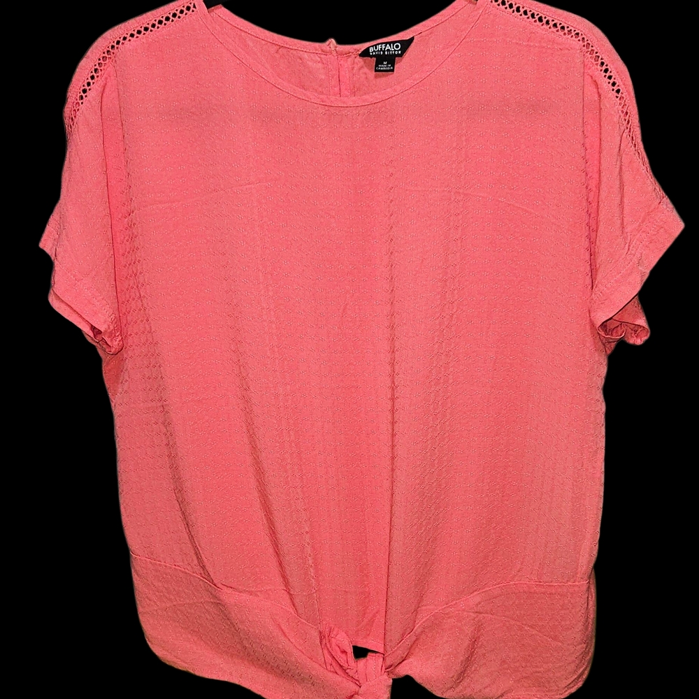 Buffalo David Bitton Pink Tie-Front Blouse